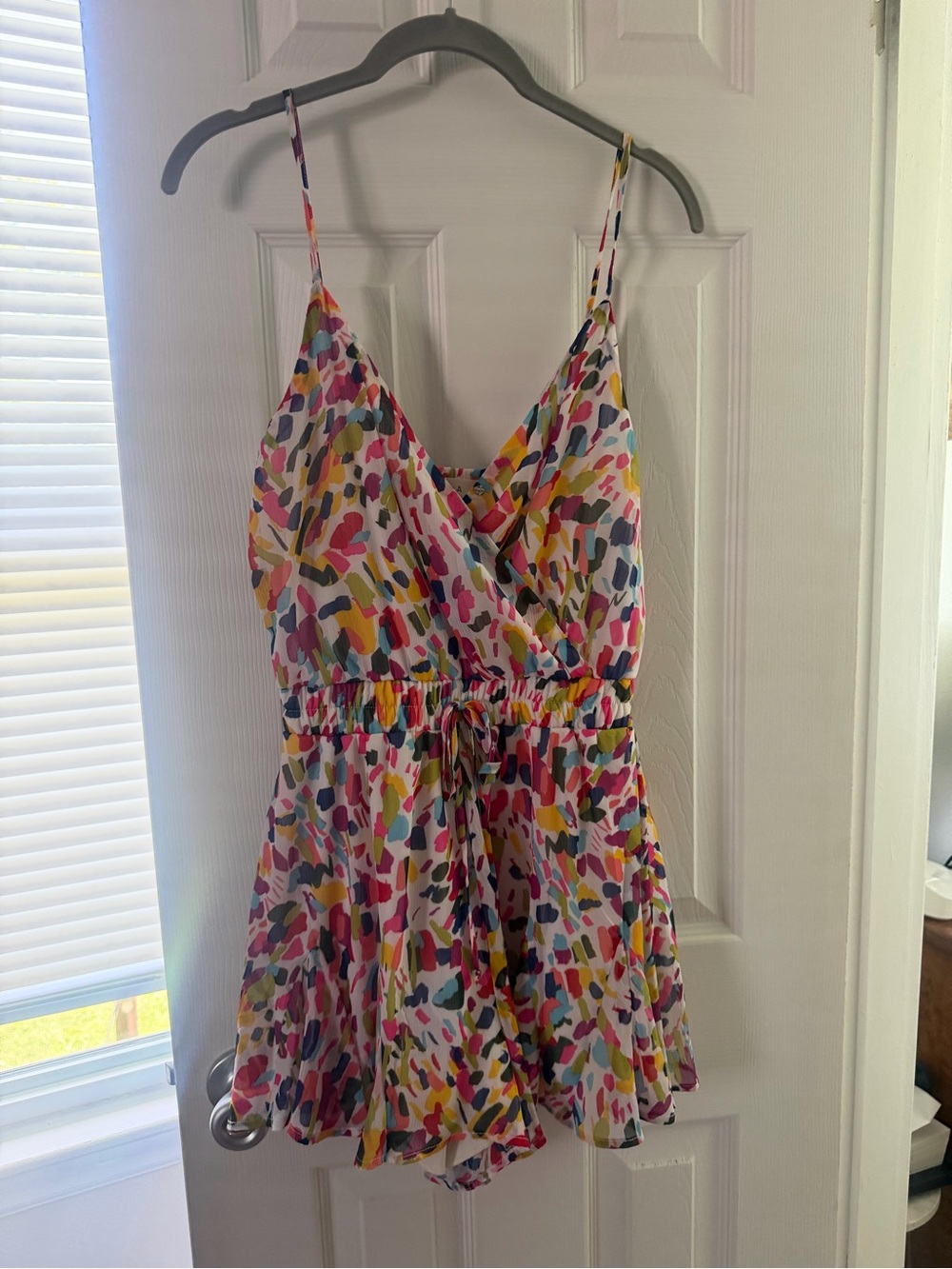 Colorful Abstract Print Strappy Romper